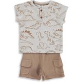 Civil Baby Kontür Dinozor Empirme 6-18 Ay Bej Takım