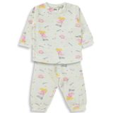 Civil Baby Küçük Fileli Tavşan Empirme 6-18 Ay Pijama Takımı - Ekru