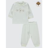 Civil Baby Organic Pamuklu Omuzdan Patlı 1-9 Ay Pijama Takımı - Ekru 9-12 Ay