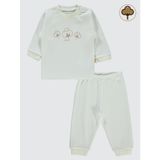 Civil Baby Organic Pamuklu Omuzdan Patlı 1-9 Ay Pijama Takımı - Ekru