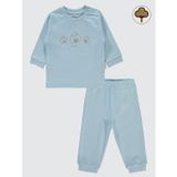 Civil Baby Organic Pamuklu Omuzdan Patlı 1-9 Ay Pijama Takımı - Mavi1-3 Ay