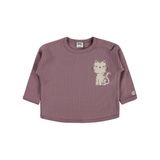 Civil Baby Oturan Kedi Baskılı 6-18 Ay Kahve Sweatshirt