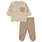 Civil Baby Pati Ayıcık Baskılı 1-6 Ay Pijama Takımı - Fil Dişi
