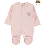 Civil Baby Pembe Organik Patikli Tulum %100 Pamuk Truvakar Kol Düz Desenli Yenidoğan Kız Çocuk