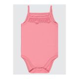 Civil Baby Penye İp Askılı Dantelli 3-9 Ay Kız Çıtçıtlı Badi - Pembe6-9 Ay