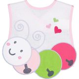 Civil Baby Tırtıl Baskılı Mama Önlüğü - Ekru - Ekru - Hardal - Standart