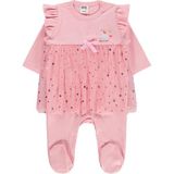 Civil Baby Yıldız Empirme Unicorn Baskılı 1-9 Ay Pijama Takımı - Pembe - Gül Pembesi - 6 - 9 Ay
