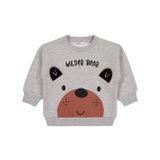 Civil Bear Baskı Nakışlı 2-5 Yaş Gri Erkek Çocuk Sweatshirt