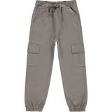 Civil Boys 6-9 Yaş Lastikli Paça Kargo Cepli Pantolon Gri Erkek Çocuk İçin Keten Kumaş - Açık Gri - 7 - 8 Yaş