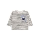 Civil Boys Çizgili Canavar Baskılı 2-5 Yaş Sweatshirt - Beyaz - 5 - 6 Yaş
