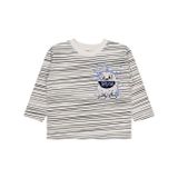 Civil Boys Çizgili Canavar Baskılı 2-5 Yaş Sweatshirt - Beyaz5-6 Yaş