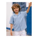 Civil Boys Erkek Çocuk Basic Tatil Yaka Gömlek, Soft İndigo, 7-8 Yaş