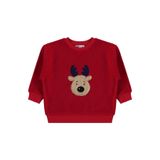 Civil Boys Erkek Çocuk Geyik Nakışlı Sweatshirt | Polar Uzun Kol | Okul Kreş ve Günlük Kullanım - Kırmızı