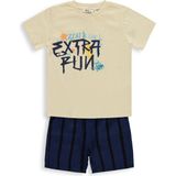Civil Boys Extra Fun Baskılı 2-5 Yaş Ekru - Lacivert Takım