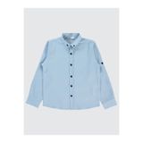 Civil Boys Gözlük Nakışlı Erkek Çocuk Gömlek, Mavi, 9-10 Yaş