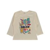 Civil Boys Love To Draw Baskılı 2-5 Yaş Ekru Km Sweatshirt