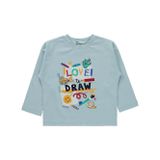 Civil Boys Love To Draw Baskılı 2-5 Yaş Sweatshirt Km - Mavi