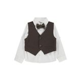 Civil Boys Papyonlu Yelekli Erkek Çocuk Gömlek, Kahve, 5-6 Yaş