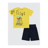Civil Boys Sailing Baskılı Kaprili Takım, Erkek Çocuk, Sarı, 3-4 Yaş