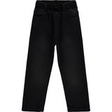 Civil Boys Siyah Jogger Pantolon 6-9 Yaş Beli Lastikli Erkek Çocuk Düz Desenli Kot Kumaş - Siyah - Siyah - 6 - 7 Yaş