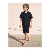 Civil Boys Tatil Yaka Erkek Çocuk Gömlek, 6-7 Yaş, Siyah