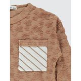 Civil Boys Yıldız Baskılı Çizgili Cepli 2-5 Yaş Sweatshirt - Kahverengi2-3 Yaş
