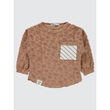 Civil Boys Yıldız Baskılı Çizgili Cepli 2-5 Yaş Sweatshirt - Kahverengi4-5 Yaş