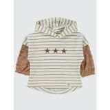 Civil Boys Yıldız Baskılı Çizgili Kapşonlu 2-5 Yaş Sweatshirt - Kahverengi5-6 Yaş