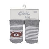 Civil Çizgili Bear Kıvrık Havlu 6-18 Ay 2'li Bebek Erkek Çorap Set, 12 Ay, D3E08034625W1, Standart, erkek-bebek