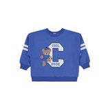 Civil Cool Dude Baskı/Nakışlı Erkek Çocuk Sweatshirt, 2-3 Yaş, 19785B25225W1, Saks Mavisi, erkek-çocuk