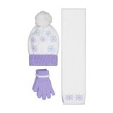 Civil Girls 2-5 Yaş Atkı Bere Eldiven Set - Beyaz, Standart, 24243103425W1, Beyaz-Lila, Kız Çocuklar