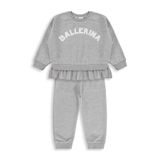 Civil Girls Ballerina Baskılı 2-5 Yaş Eşofman Takımı - Gri