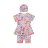 Civil Girls Baskılı 2-12 Yaş Mayo Set - Pudra Batik