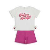 Civil Girls Cherry Bomb Baskılı Kız Çocuk Takım, Ekru, 8-9 Yaş