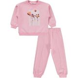 Civil Girls Çiçek Baskılı 2-5 Yaş Eşofman Takımı - Pembe - 4 - 5 Yaş - Pembe