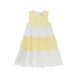 Civil Girls Çiçek Dantelli Kız Çocuk Elbise, Sarı-Beyaz, 7-8 Yaş