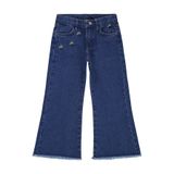 Civil Girls Çiçek Nakışlı Kız Çocuk Pantolon, 7-8 Yaş, 20D68050226S1, Mavi, Kız çocuk