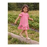 Civil Girls Çilek Desenli Kız Çocuk Elbise, Pembe, 2-3 Yaş