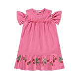 Civil Girls Çilek Desenli Kız Çocuk Elbise, Pembe, 8-9 Yaş