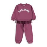 Civil Girls Civil Kız Çocuk Ballerina Baskılı Eşofman Takımı | 2 İp - 2 İp | Okul Kreş ve Günlük Kullanım - Lila