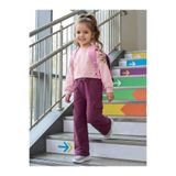 Civil Girls Civil Kız Çocuk Kargo Cepli Pantolon | Gabardin | Okul Kreş ve Günlük Kullanım - Lila