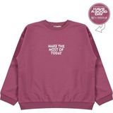 Civil Girls Civil Kız Çocuk Make The Most Baskılı Sweatshirt | 2 Ip Uzun Kol | Okul Kreş ve Günlük Kullanım - Lila - Mürdüm - Mavi - 10 - 11 Yaş