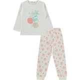 Civil Girls Deniz Kabuğu Desenli 6-9 Yaş Pijama Takımı - Kırık Beyaz - 6 - 7 Yaş