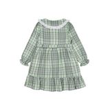 Civil Girls Ekose Desenli Elbise, 6-7 Yaş, 26005360125W1-YSL-6, Yeşil, Kız Çocuklar