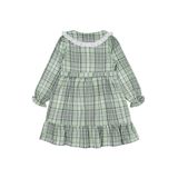 Civil Girls Ekose Desenli Elbise, 8-9 Yaş, 26005360125W1-YSL-8, Yeşil, Kız Çocuklar