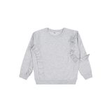 Civil Girls Fırfırlı Sweatshirt Gri, 6-7 Yaş, 19330J45825W2-KRJ-6, Kar Melanj, kız-çocuk