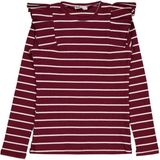 Civil Girls Ince Çizgili 10-13 Yaş Sweatshirt - Bordo - Koyu Bordo - 13 - 14 Yaş