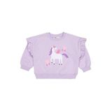 Civil Girls Kalpli Unicorn Baskılı 2-5 Yaş Sweatshirt - 3-4 Yaş, 2-3 Yaş, 19330J47025W1, Lila, kız-çocuk