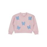 Civil Girls Kelebek Aksesuarlı Sweatshirt, 2-3 Yaş, 19L70222625W1-AGK-2, Açık Gül Kurusu, kız-çocuk