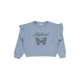 Civil Girls Kelebek Baskılı 6-9 Yaş Sweatshirt -, 9-10 Yaş, 19K34229225W1, Mavi, kız-çocuk